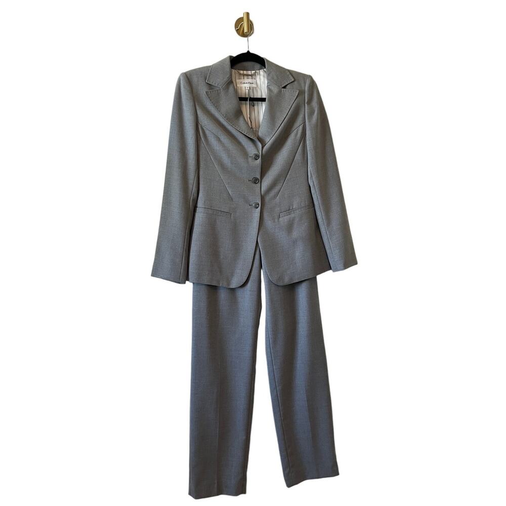 Calvin Klein Gray Pantsuit Elegant Professional Attire